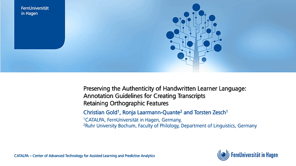 Preserving the authenticity of handwritten learner language: annotation guidelines for creating transcripts retaining orthographic features