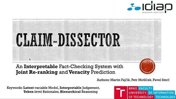 Claim-Dissector: An Interpretable Fact-Checking System with Joint Re-ranking and Veracity Prediction