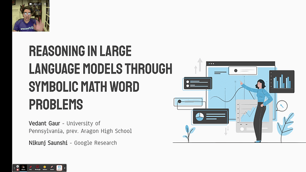 Reasoning in Large Language Models Through Symbolic Math Word Problems