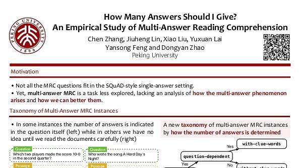 How Many Answers Should I Give? An Empirical Study of Multi-Answer Reading Comprehension