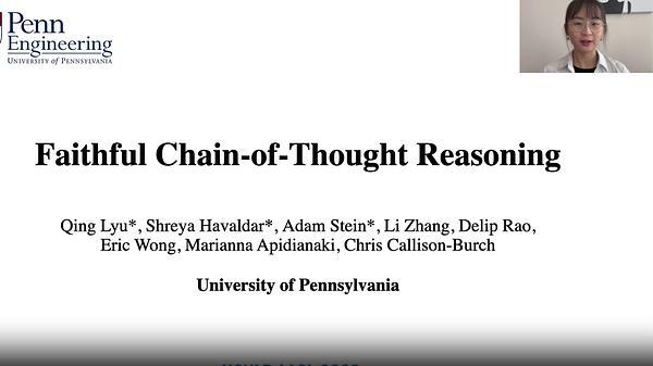 Faithful Chain-of-Thought Reasoning