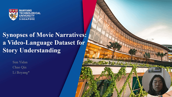 Synopses of Movie Narratives: a Video-Language Dataset for Story Understanding