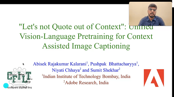 "Let's not Quote out of Context": Unified Vision-Language Pretraining for Context Assisted Image Captioning