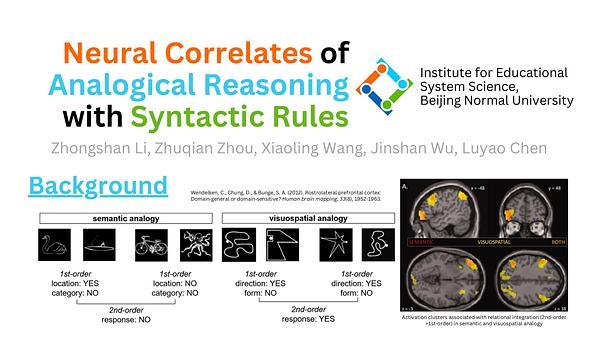 Neural Correlates of Analogical Reasoning of Syntactic Rules
