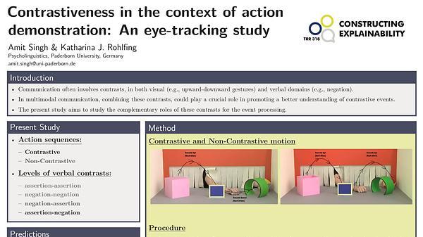 Contrastiveness in the context of action demonstration: an eye-tracking study on its effects on action perception and action recall