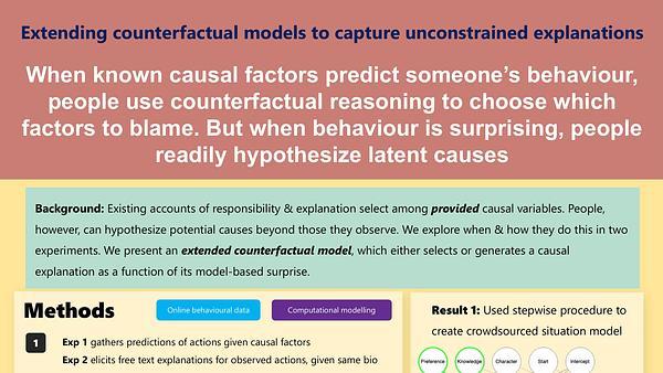 Extending counterfactual reasoning models to capture unconstrained social explanations