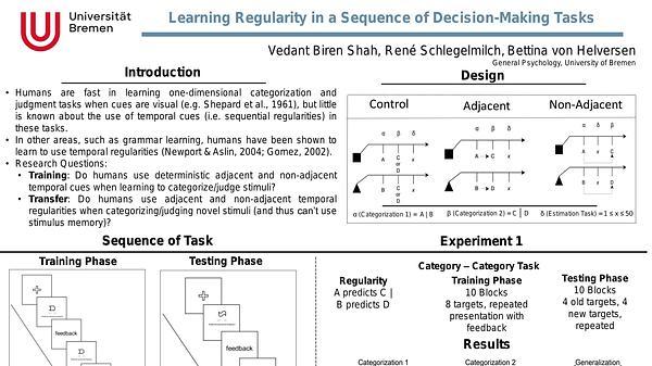 Learning Regularity in a Sequence of Decision-Making Tasks