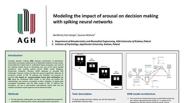 Modeling the impact of arousal on decision making with spiking neural networks