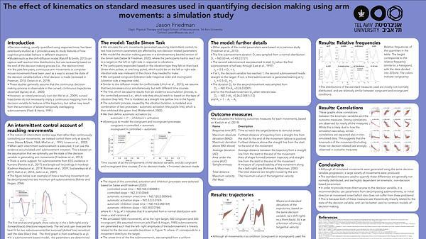 The effect of kinematics on standard measures used in quantifying decision making using arm movements: a simulation study