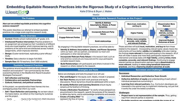 Embedding Equitable Research Practices into the Rigorous Study of a Cognitive Learning Intervention