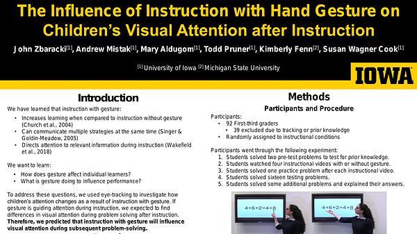 The Influence of Instruction with Hand Gesture on Children’s Visual Attention after Instruction