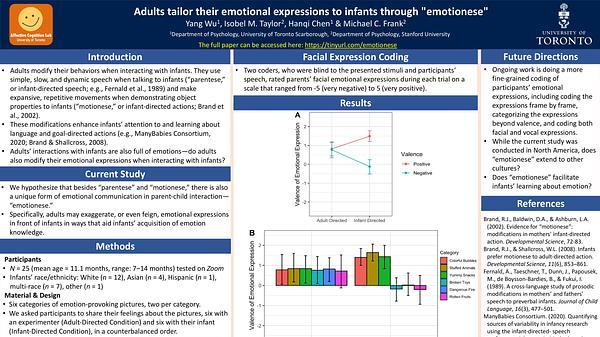 Adults tailor their emotional expressions to infants through "emotionese"