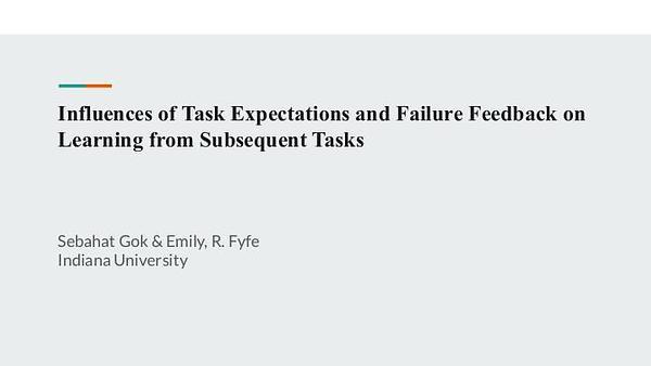 Influences of Task Expectations and Failure Feedback on Learning from Subsequent Tasks