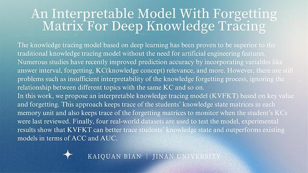 An Interpretable Model With Forgetting Matrix For Deep Knowledge Tracking