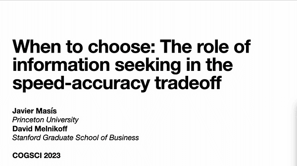 When to choose: Information seeking in the speed-accuracy tradeoff