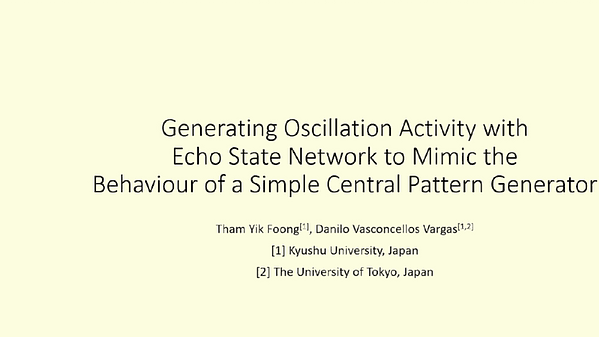 Generating oscillation activity with Echo State Network to mimic the behaviour of a simple central pattern generator