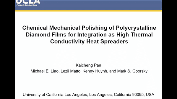 Chemical Mechanical Polishing of Polycrystalline Diamond Films for Integration as High Thermal Conductivity Layers