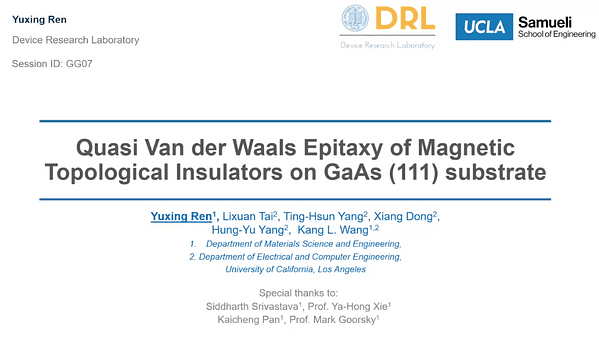 Quasi Van der Waals Epitaxy of Magnetic Topological Insulator on a GaAs (111) Substrate