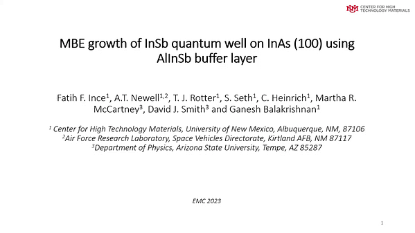 MBE Growth of InSb Quantum Well on InAs (100) Using AlInSb Buffer Layer