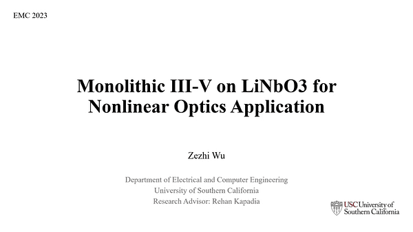 Monolithic III-V on LiNbO3 for Nonlinear Optics Application