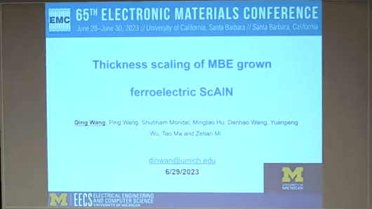 Epitaxial Ferroelectric ScAlN—Thickness Scaling to the Nanometer Scale