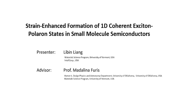 Strain-Enhanced Formation of 1D Coherent Exciton-Polaron States in Small Molecule Semiconductors