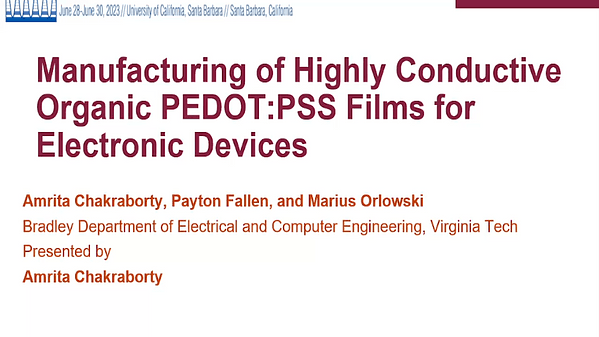 Manufacturing of Highly Conductive Organic PEDOT:PSS Films for Electronic Devices