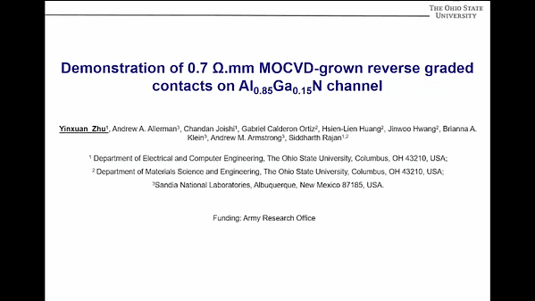 Demonstration of 0.7 Ω.mm MOCVD-Grown Reverse Graded Contacts on Al0.85Ga0.15N Channel