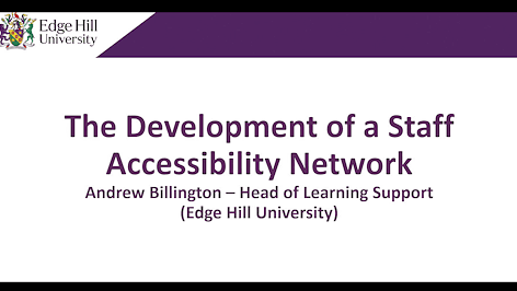 The development of a Staff Accessibility Network