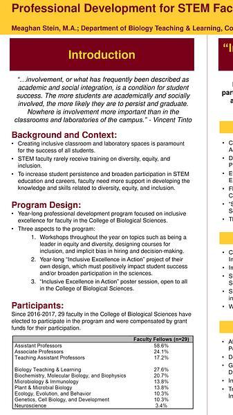 Professional Development for STEM Faculty on Diversity, Equity, andInclusion