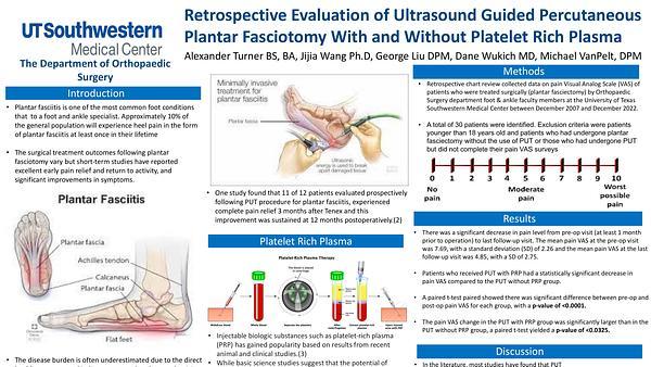 Retrospective Evaluation of Ultrasound Guided Percutaneous Plantar Fasciotomy With and Without Platelet Rich Plasma