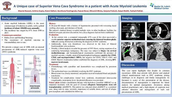 A Unique case of Superior Vena Cava Syndrome in a patient with Acute Myeloid Leukemia