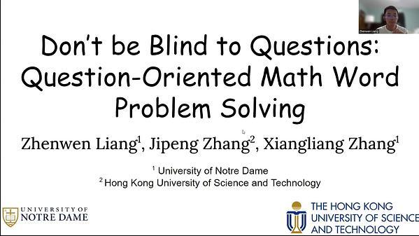 Don't be Blind to Questions: Question-Oriented Math Word Problem Solving
