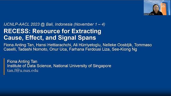 RECESS: Resource for Extracting Cause, Effect, and Signal Spans