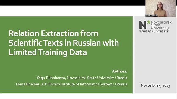Relation Extraction from Scientific Texts in Russian with Limited Training Data