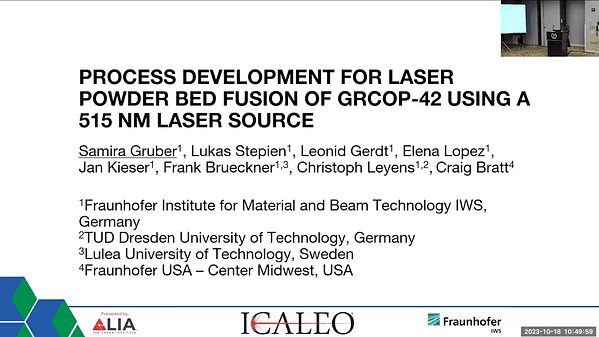 Process Development for Laser Powder Bed Fusion of Grcop-42 Using a 515 NM Laser Source