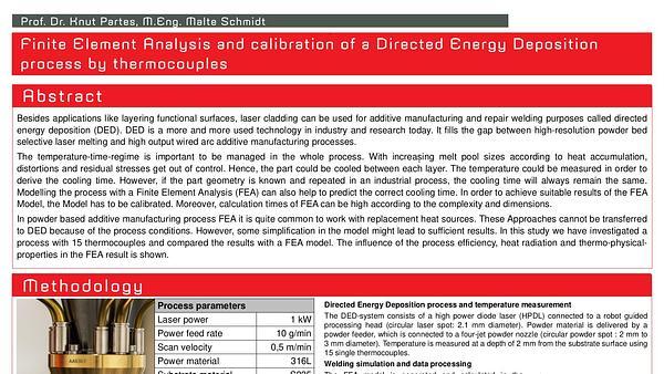 Finite Element Analysis and Calibration of a Directed Energy Deposition Process by Thermocouples