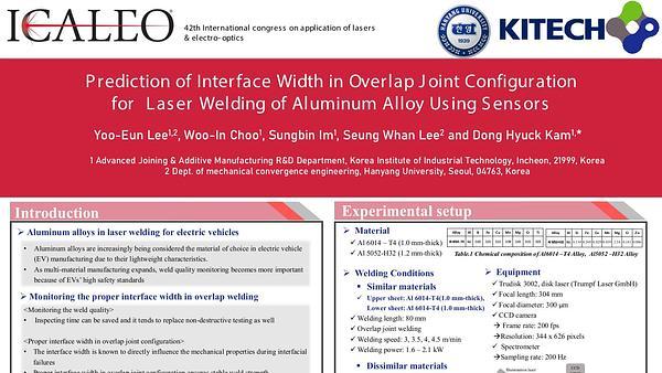 Prediction of the Interface Width in Over Lap Joint Configuration for Laser Welding of Aluminum Alloy Using Sensors