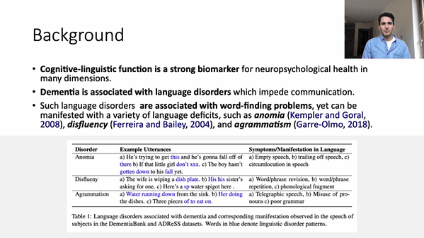 Reformulating NLP tasks to Capture Longitudinal Manifestation of Language Disorders in People with Dementia.