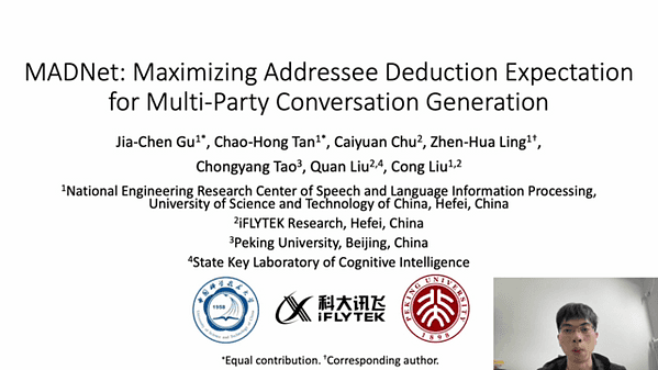 MADNet: Maximizing Addressee Deduction Expectation for Multi-Party Conversation Generation | VIDEO