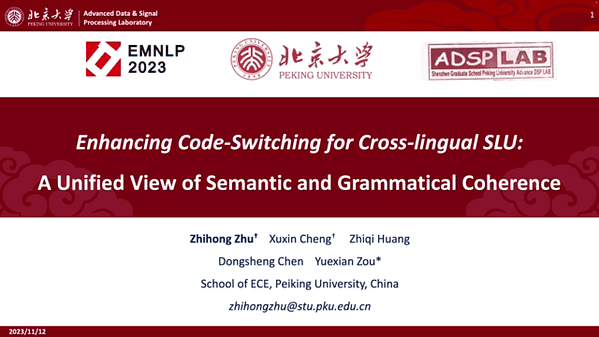 Enhancing Code-Switching for Cross-lingual SLU: A Unified View of Semantic and Grammatical Coherence | VIDEO