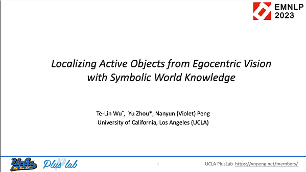 Localizing Active Objects from Egocentric Vision with Symbolic World Knowledge