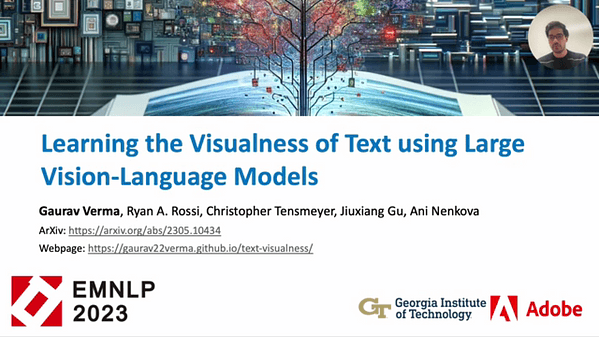 Learning the Visualness of Text Using Large Vision-Language Models | VIDEO