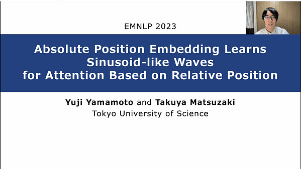 Absolute Position Embedding Learns Sinusoid-like Waves for Attention Based on Relative Position