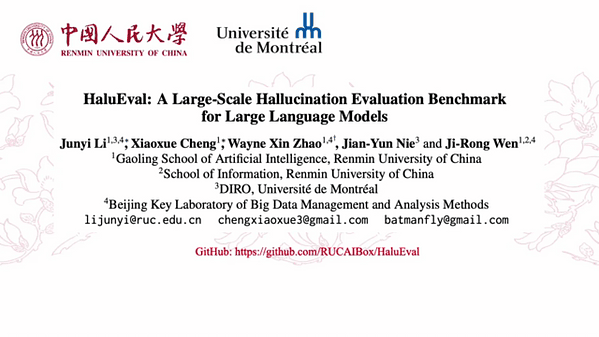 HaluEval: A Large-Scale Hallucination Evaluation Benchmark for Large Language Models | VIDEO