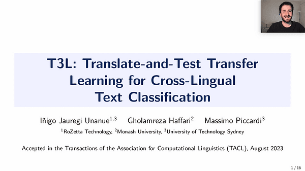 Translate-and-Test Transfer Learning for Cross-Lingual Text Classification