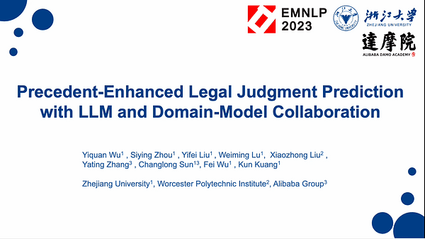 Precedent-Enhanced Legal Judgment Prediction with LLM and Domain-Model Collaboration | VIDEO