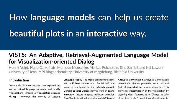 VIST5: An Adaptive, Retrieval-Augmented Language Model for Visualization-oriented Dialog | VIDEO