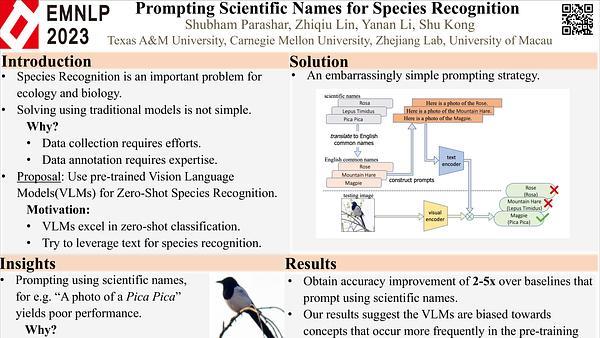 Prompting Scientific Names for Zero-Shot Species Recognition | VIDEO