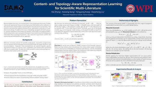 Content- and Topology-Aware Representation Learning for Scientific Multi-Literature